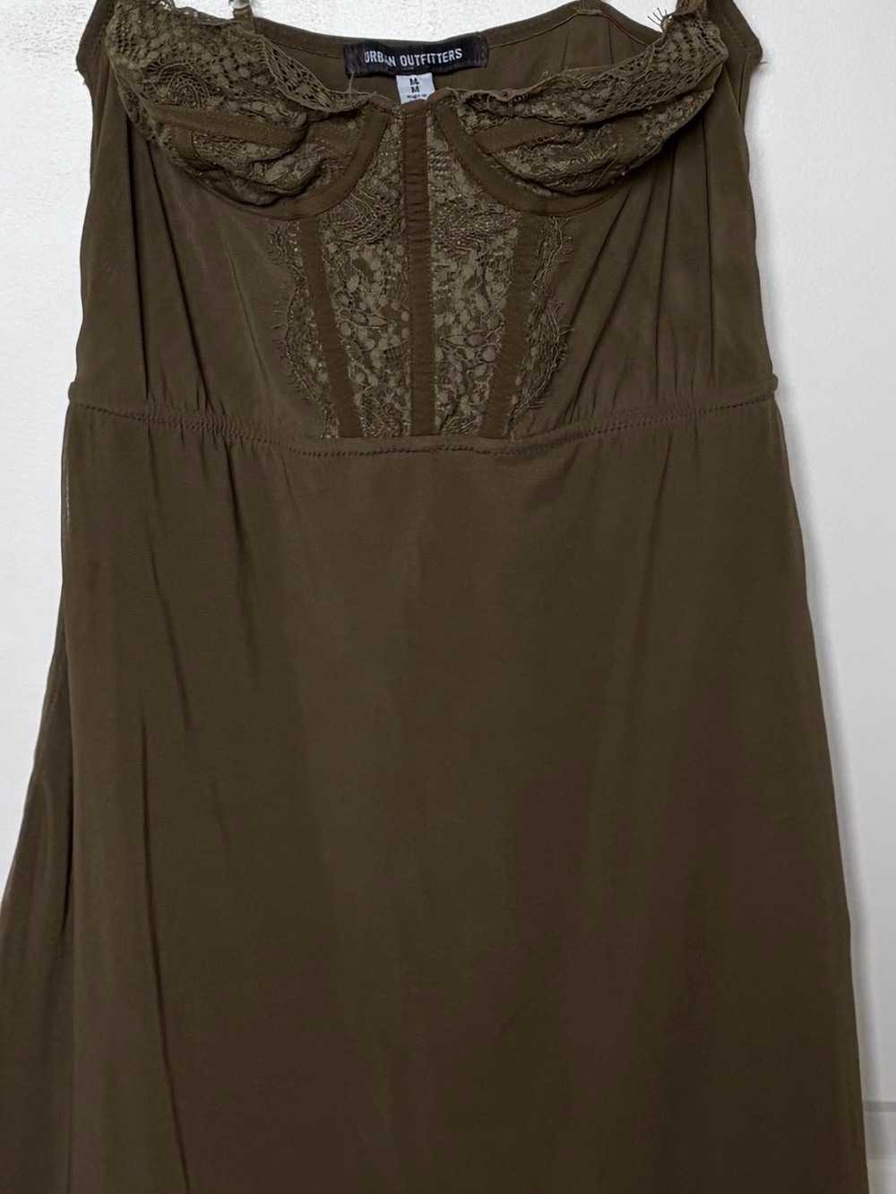 Urban Outfitters Olive Lace-Trim Slip Dress - Picture 7 of 8